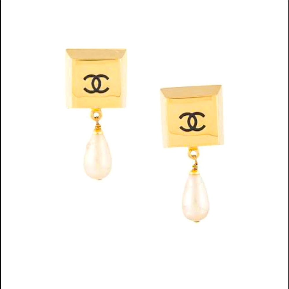 1990’s Vintage Chanel square block earrings